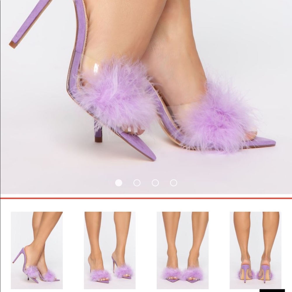 Fashion Nova Lilac Feather Heels